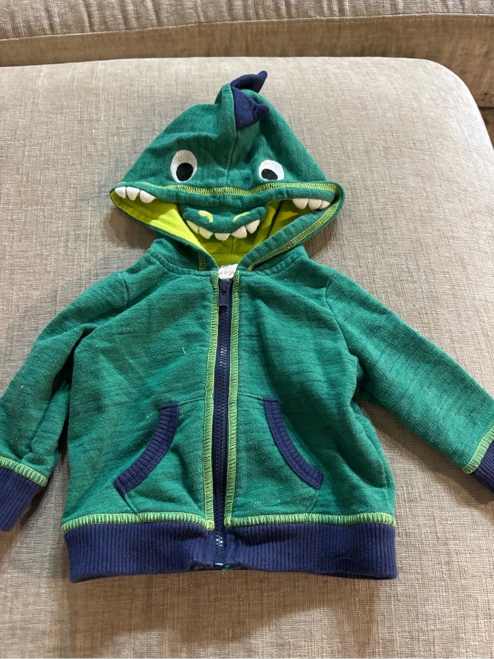 Cat & Jack Dinosaur Zip-Up Hoodie 0–3M Green